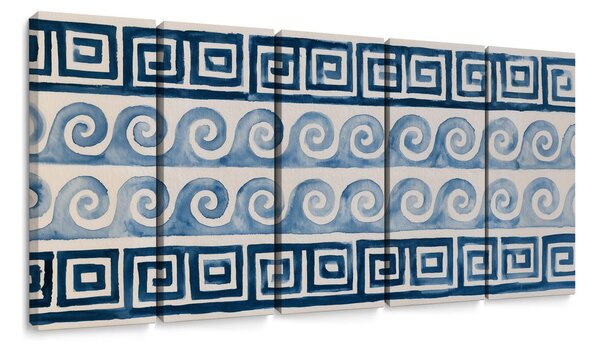 5 részes kép kék spirálok és ornamentikák