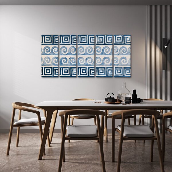 5 részes kép kék spirálok és ornamentikák