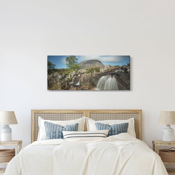 Vízesések és hegyek képe (120x50 cm)