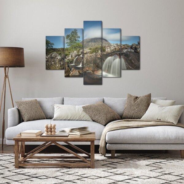 Vízesések és hegyek képe (150x105 cm)