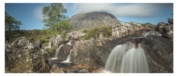 Vízesések és hegyek képe (120x50 cm)