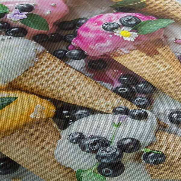Fagylaltok képe (órával) (90x30 cm)