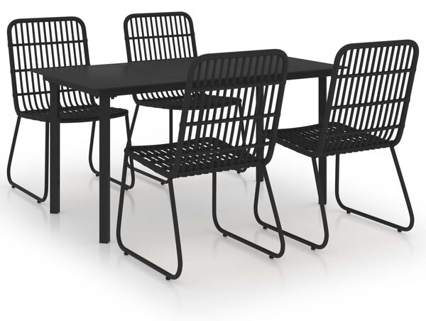 5 részes polyrattan és üveg kültéri étkezőgarnitúra