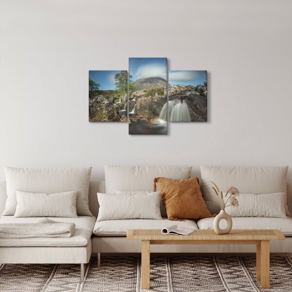 Vízesések és hegyek képe (90x60 cm)
