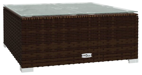 7 részes barna polyrattan kerti ülőgarnitúra párnákkal