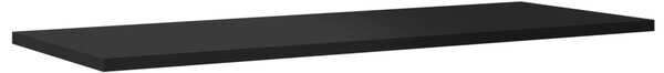 8 db magasfényű fekete forgácslap könyvespolc lap 80x30x1,5 cm