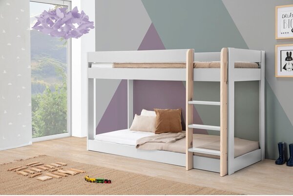Fehér emeletes gyerekágy 90x190 cm Angel – Marckeric