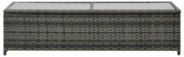 4 részes antracitszürke polyrattan kerti ülőgarnitúra párnákkal