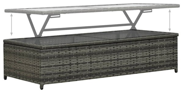 4 részes antracitszürke polyrattan kerti ülőgarnitúra párnákkal