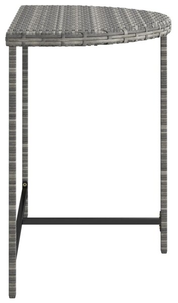 Szürke polyrattan kerti asztal 80 x 50 x 75 cm