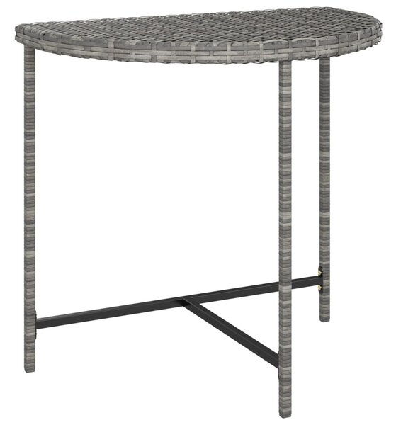 Szürke polyrattan kerti asztal 80 x 50 x 75 cm