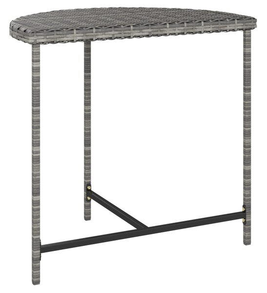 Szürke polyrattan kerti asztal 80 x 50 x 75 cm