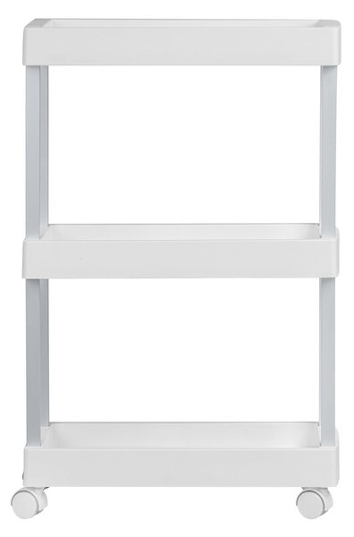 Fehér műanyag gurulós polcos állvány 45x80 cm Mino – Wenko