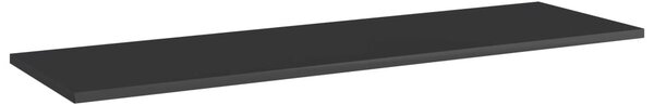 8 db magasfényű fekete forgácslap könyvespolc 100 x 30 x 1,5 cm
