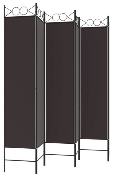 6 paneles barna szövet paraván 240x200 cm