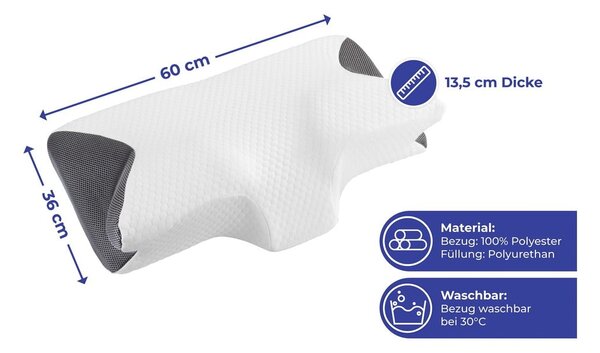 Anatómiai párna memóriahab töltettel 36x60 cm – Maximex