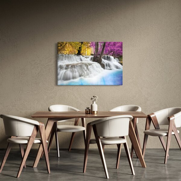 Egy kép Erawan vízeséséről az erdőben (90x60 cm)