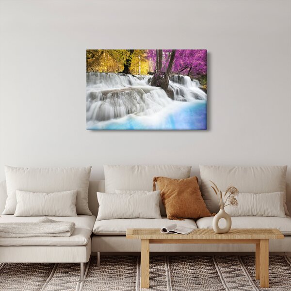 Egy kép Erawan vízeséséről az erdőben (90x60 cm)