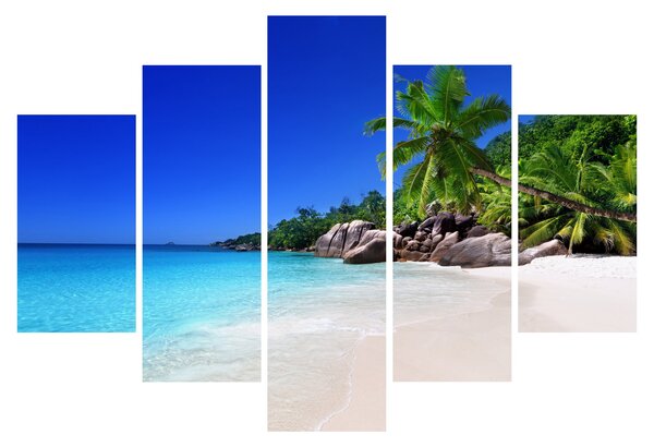 Kép a strandról a Praslin szigeten (150x105 cm)
