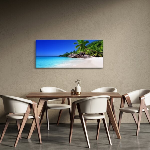 Kép a strandról a Praslin szigeten (120x50 cm)