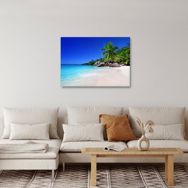 Kép a strandról a Praslin szigeten (70x50 cm)