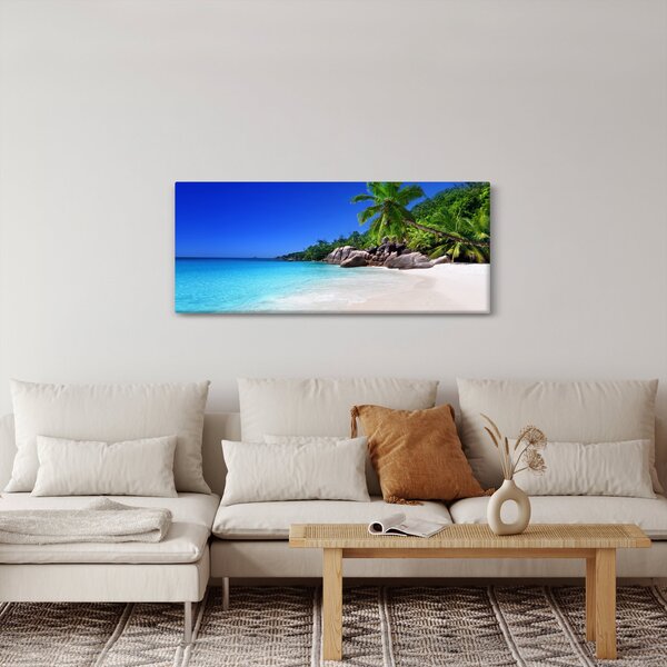 Kép a strandról a Praslin szigeten (120x50 cm)