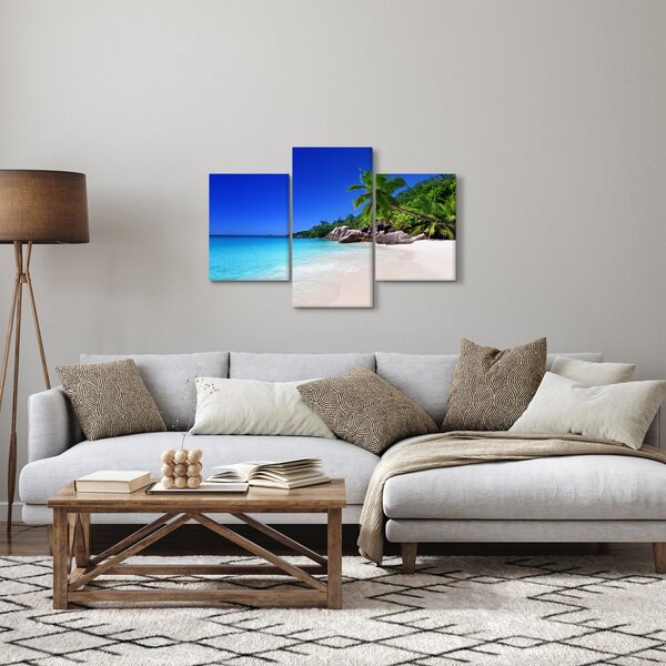 Kép a strandról a Praslin szigeten (90x60 cm)
