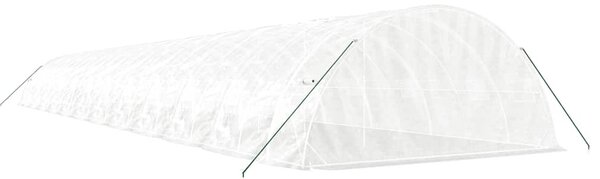 Fehér acélvázas melegház 120 m² 24 x 5 x 2,3 m