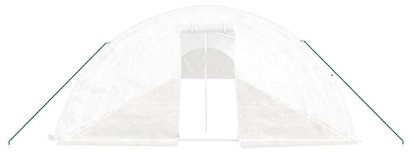 Fehér acélvázas melegház 120 m² 24 x 5 x 2,3 m