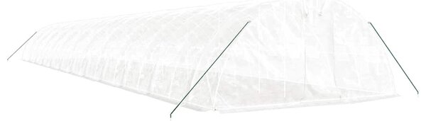 Fehér acélvázas melegház 120 m² 24 x 5 x 2,3 m
