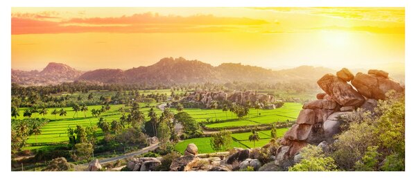 Kép a Hampi-völgyről Indiában (120x50 cm)
