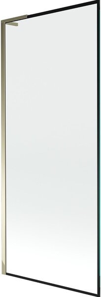 Mexen Next L fürdőkádra szerelhető paraván, 1-szárnyas, 80 x 150 cm, fekete keret, arany - 895-080-000-03-70-50