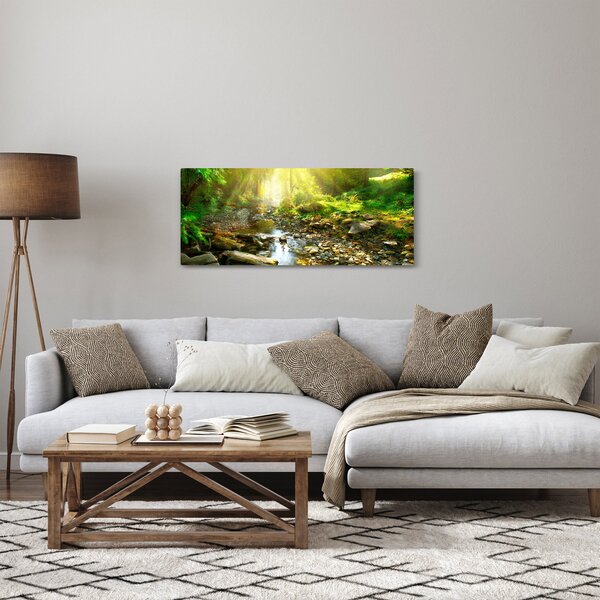 Egy folyó zöld erdőben képe (120x50 cm)