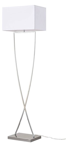Lucande állólámpa Evaine, króm/fehér, fém, 157 cm, E27, Fehér / opál, Nappali / Étkező, fém, Modern