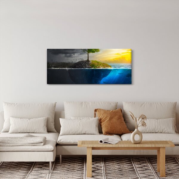 Két oldalt mutató kép (120x50 cm)
