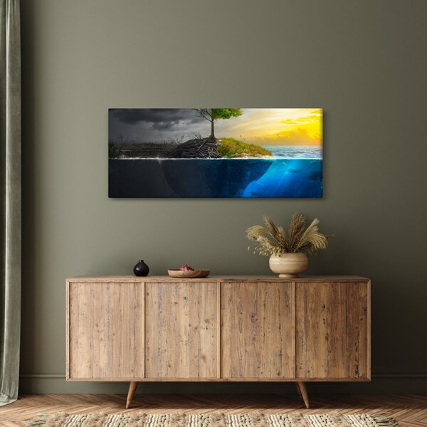 Két oldalt mutató kép (120x50 cm)