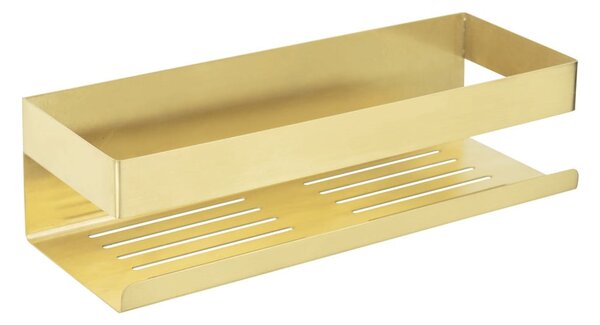 Aranyszínű öntapadós rozsdamentes acél fürdőszobai polc Genova – Wenko