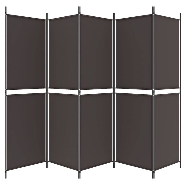5 paneles barna szövet paraván 250x180 cm