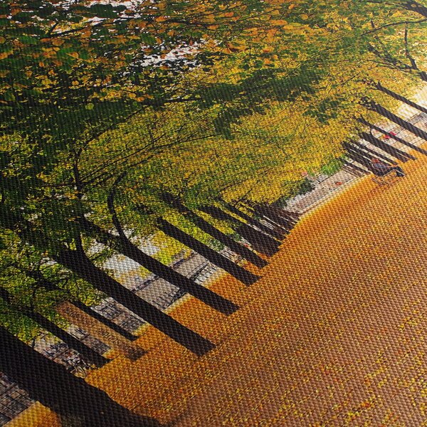 Egy kép az őszi fák sikátorából (órával) (90x30 cm)
