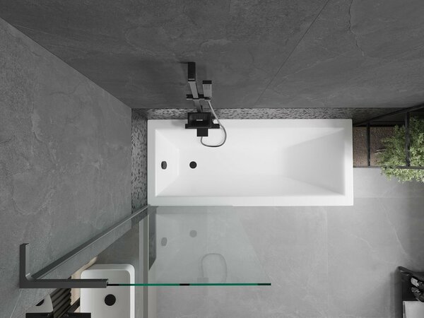 Mexen Next L fürdőkádparaván 1-szárnyas 70 x 150 cm, átlátszó, gun metal - 895-070-000-03-00-95