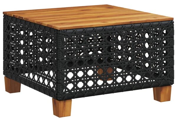 9 részes fekete polyrattan kerti ülőgarnitúra párnákkal