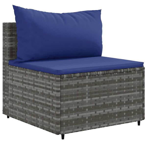 6 részes szürke polyrattan kerti ülőgarnitúra párnákkal