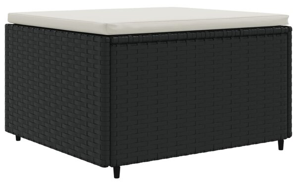 4 részes fekete polyrattan kerti ülőgarnitúra párnákkal