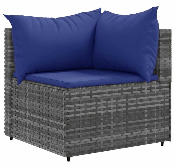 6 részes szürke polyrattan kerti ülőgarnitúra párnákkal