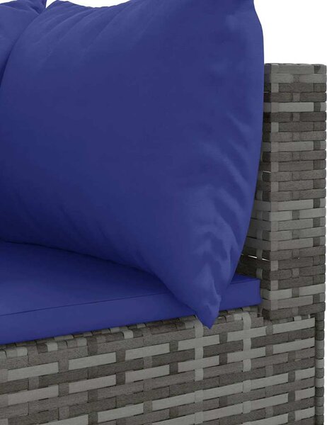 5 részes szürke polyrattan kerti ülőgarnitúra párnákkal