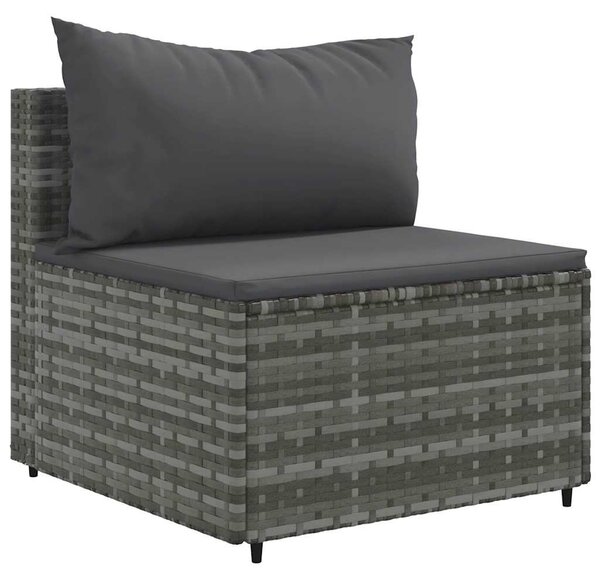 9 részes szürke polyrattan kerti ülőgarnitúra párnákkal