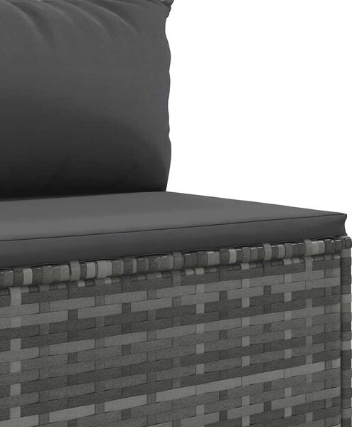 9 részes szürke polyrattan kerti ülőgarnitúra párnákkal