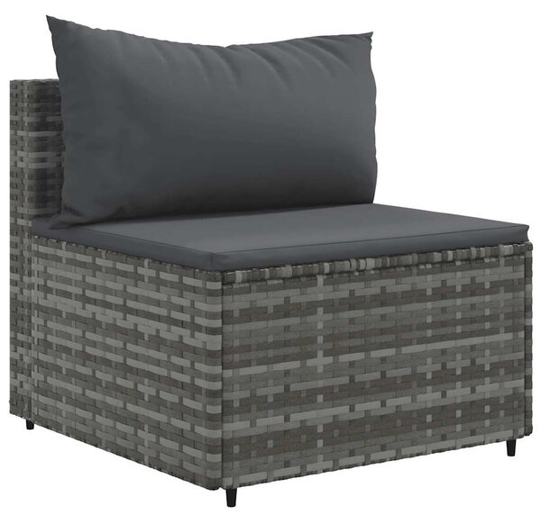 6 részes szürke polyrattan kerti ülőgarnitúra párnákkal
