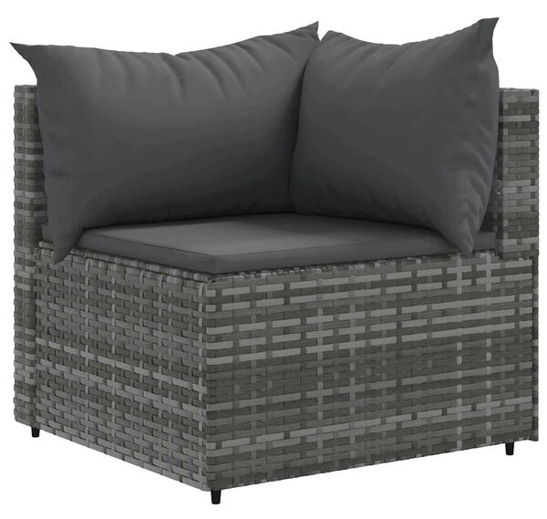 6 részes szürke polyrattan kerti ülőgarnitúra párnákkal