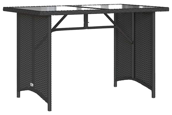 2 részes fekete polyrattan kerti étkezőgarnitúra párnával
